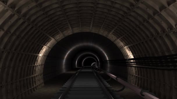 Tren Que Aproxima Túnel Del Metro — Vídeos de Stock