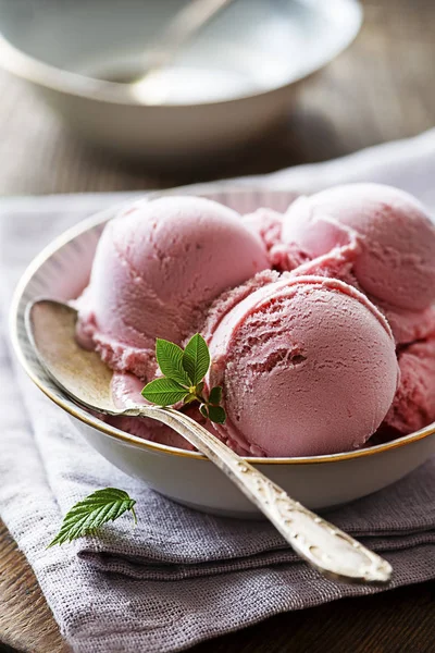 그릇에 유기농 아이스크림 — 스톡 사진