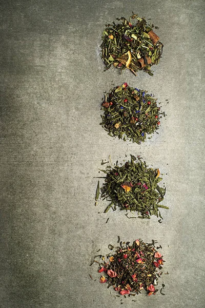 Coleção Seca Diferentes Tipos Ervas Especiarias Chá — Fotografia de Stock