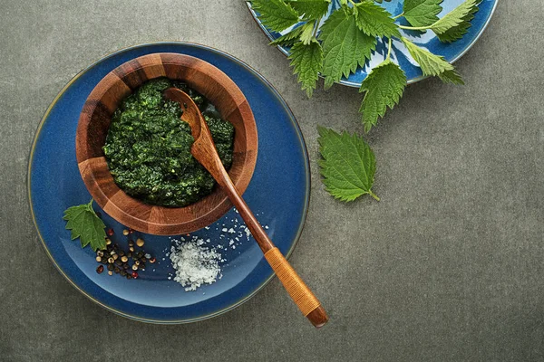 Pesto with Nettle leaves — Stock Image Pesto with Nettle leaves Royalty Free Stock Images