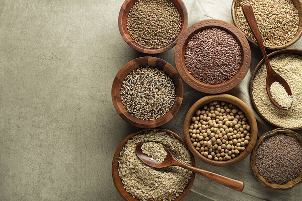 Seeds and cereals background
