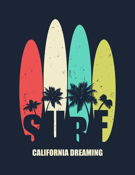 Surf, vectorillustratie — Stockvector