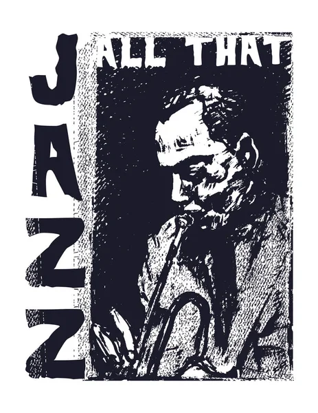 All Jazz Music Festival Shist Design Invitation Card Advertising Inglés — Archivo Imágenes Vectoriales