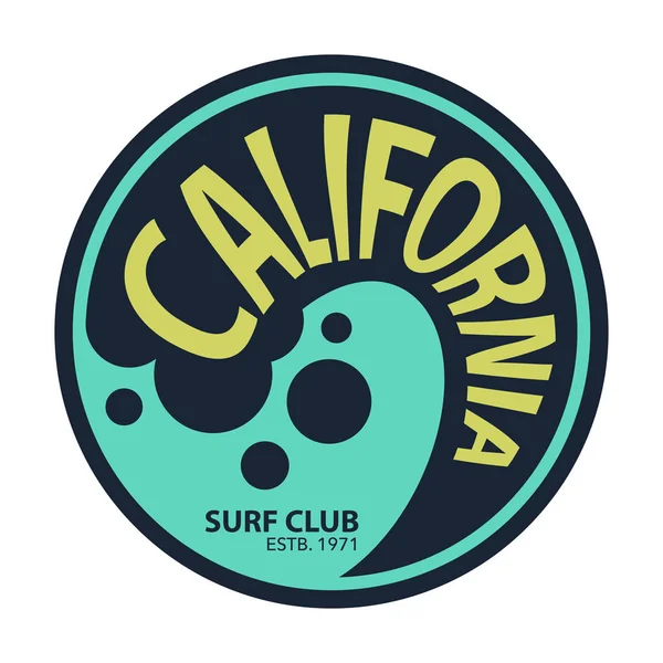 カリフォルニアのサーファーの t シャツ グラフィック — ストックベクタ