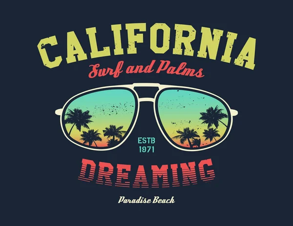 加州冲浪者 t恤图形 — 图库矢量图片