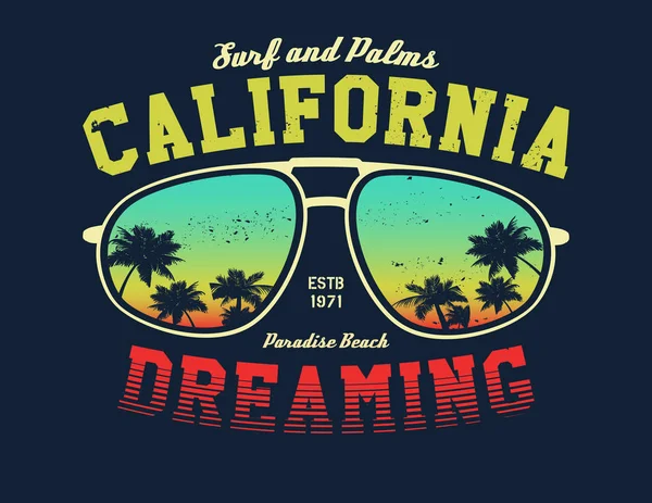 California surfer tee grafik — Stock vektor