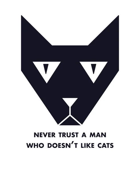 Nunca confíes en un hombre al que no le gustan los gatos. Plantilla de diseño de camiseta Cat Quote Vector — Archivo Imágenes Vectoriales