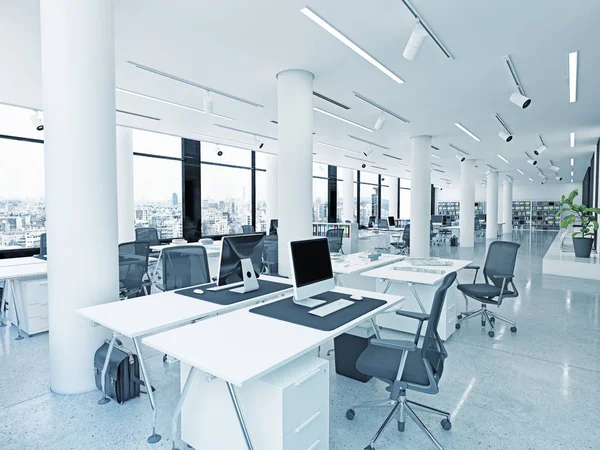 Modern Loft Office Interior Rendering Concept — Stock Photo, Image