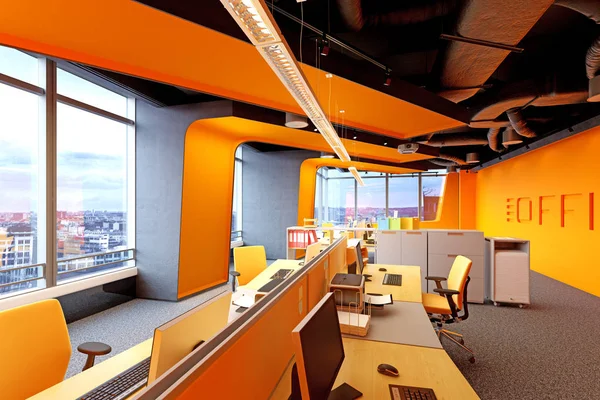 Modern Loft Ofis Render Kavramı — Stok fotoğraf