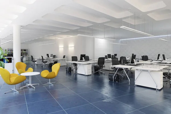 Modern loft ofis iç. 3D render kavramı