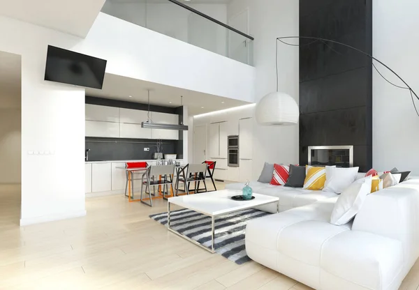 현대식 아파트 렌더링 디자인 — 스톡 사진