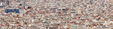 Barcelona cityscape birçok binalar, zoom fotoğraf