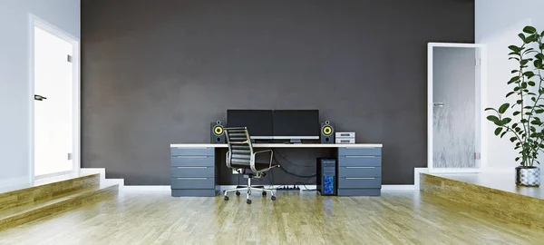 Home Office Interno Concetto Rendering — Foto Stock