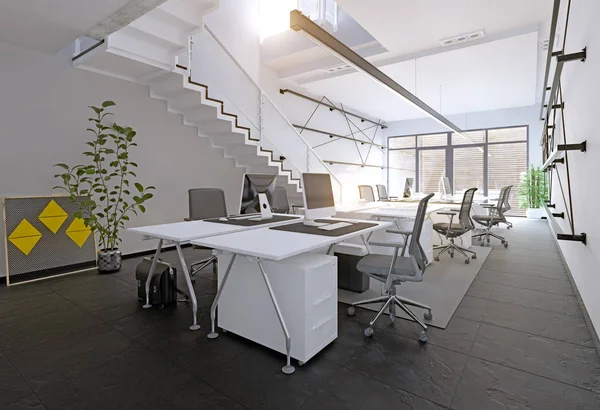 Interior Oficina Moderna Concepto Renderizado — Foto de Stock