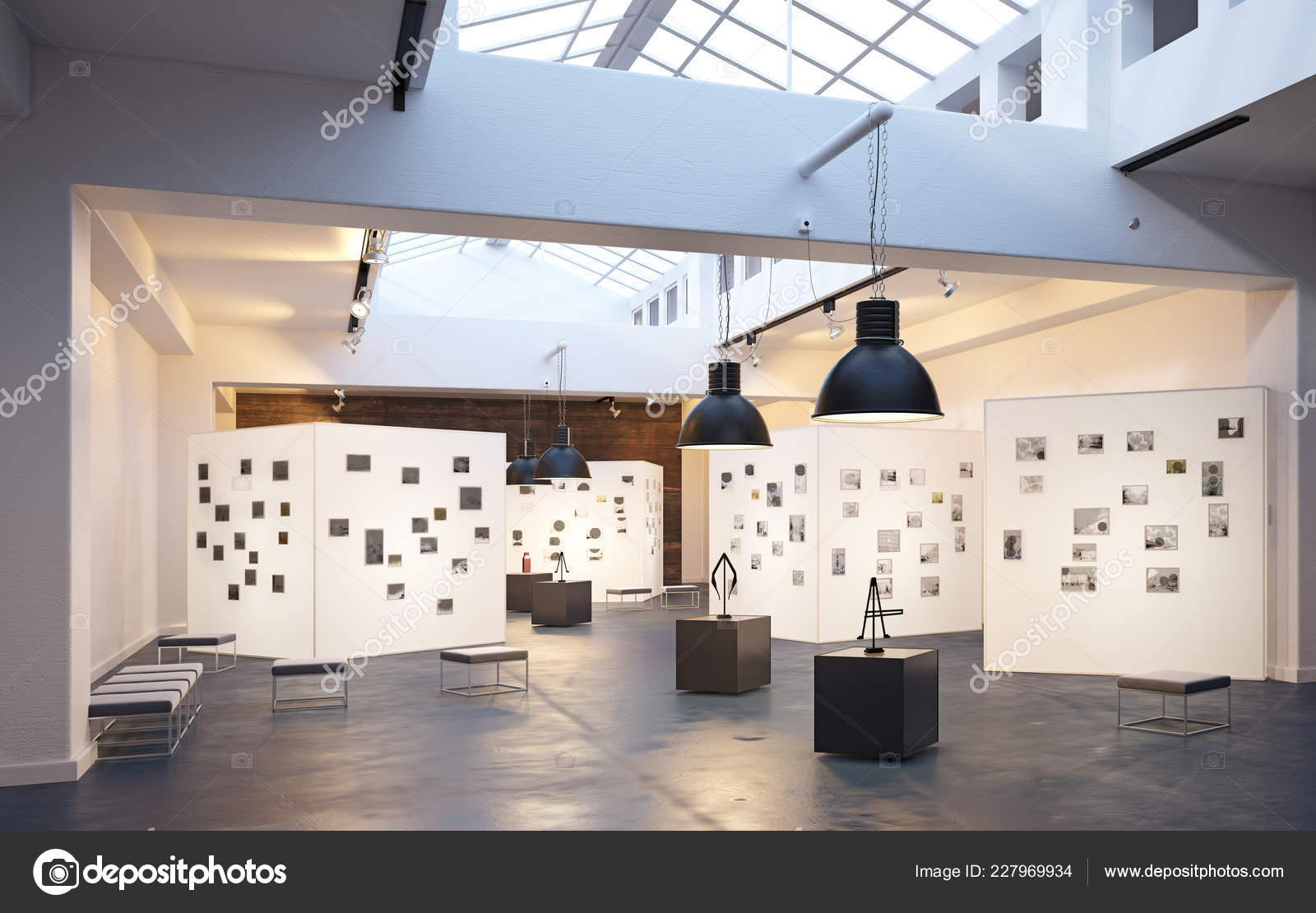 Modern Museum Exhibition Interior Design Concept Rendering