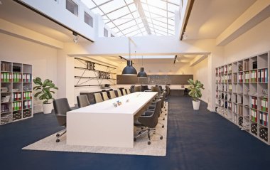 modern konferans odası tasarımı toplantı. 3D render kavramı