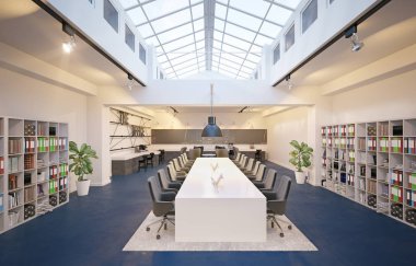 modern konferans odası tasarımı toplantı. 3D render kavramı