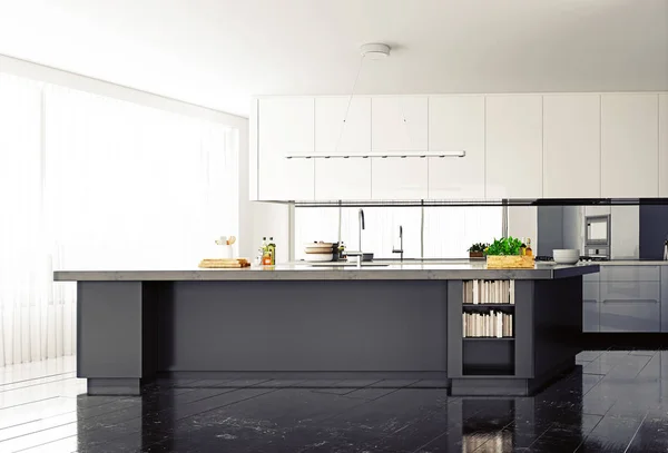 Cucina Moderna Interna Concetto Rendering — Foto Stock