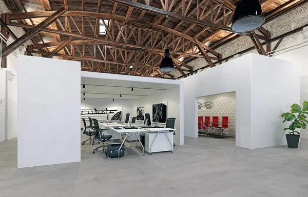 Interior Oficina Moderna Concepto Renderizado — Foto de Stock