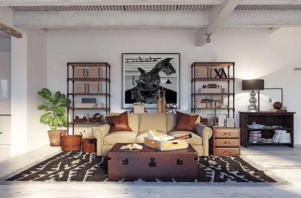 现代客厅内部 生活设计风格 — 图库照片
