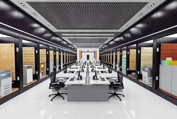 Moderne Büroeinrichtung Rendering Konzept — Stockfoto