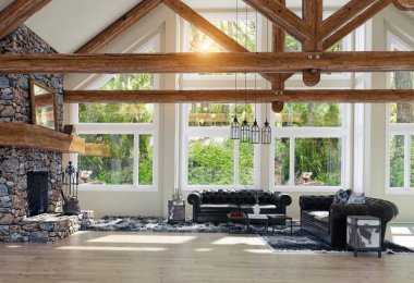 modern lüks iç. ülke ev 3D render tasarımı 