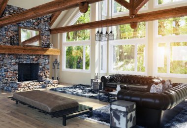 modern lüks iç. ülke ev 3D render tasarımı 
