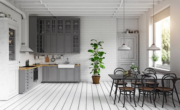Moderní kuchyně interiér. — Stock fotografie