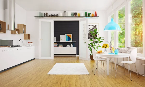 Modern scandinavian kitchen room design. — Stock Photo, Image