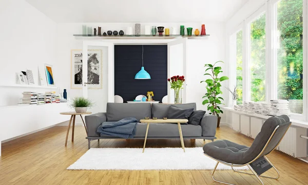 Modernes skandinavisches Wohnzimmerdesign. — Stockfoto