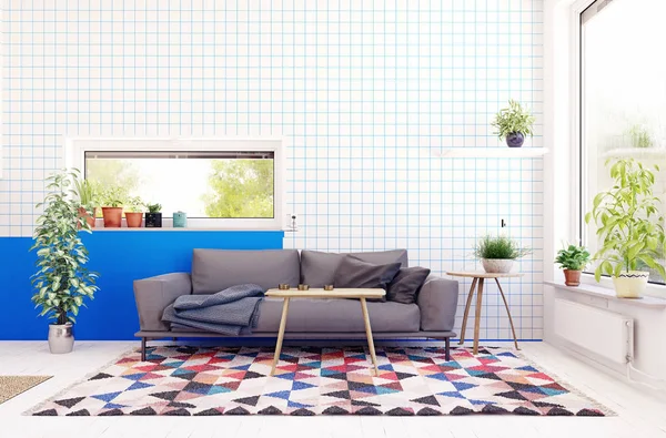 Modernes skandinavisches Wohnzimmerdesign. — Stockfoto