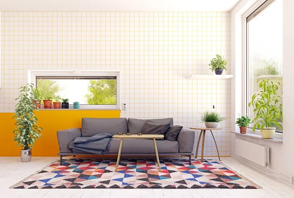 Design moderno soggiorno scandinavo . — Foto Stock