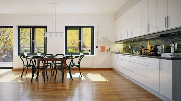 Interior de cocina de estilo escandinavo moderno . —  Fotos de Stock