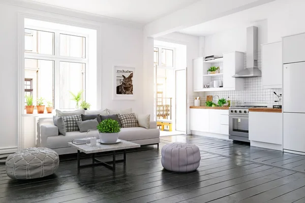 Scandinavian style living room design. — Stock Photo, Image