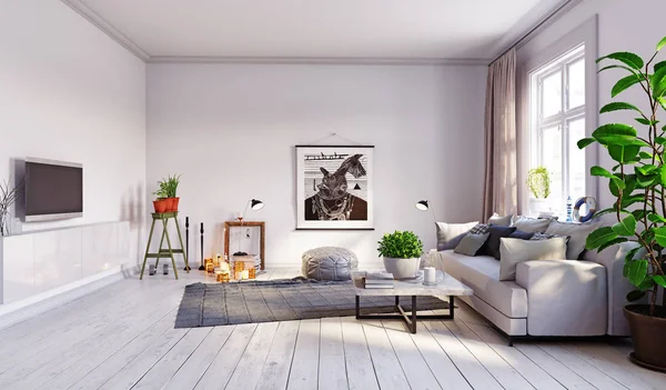 Modern Living Interior Design. — Stockfoto