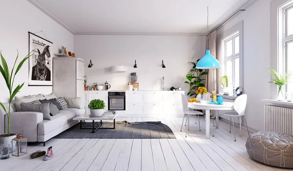 Modern Living Interior Design. — Stockfoto