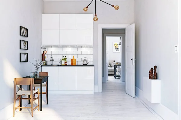 Cucina moderna in stile scandinavo interno . — Foto Stock