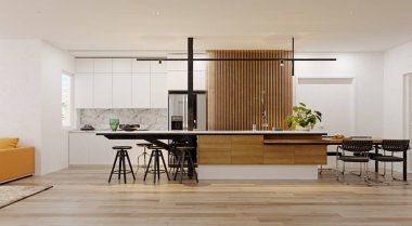 Modern mutfak iç mimarisi. 