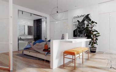 modern yatak odası iç