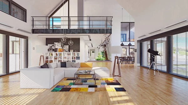 Современный дизайн интерьера дома — стоковое фото