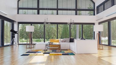 Modern ev iç mimarisi.