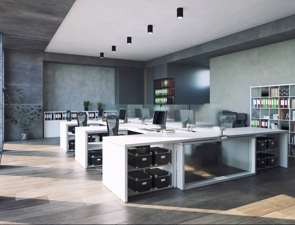 Contemporary Office Interior Rendering Design Concept — Stock Photo, Image