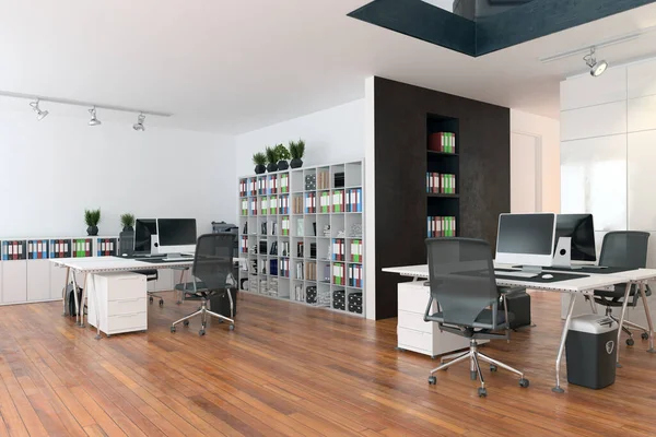 Zeitgenössisches Loft Office Interieur Rendering Designkonzept — Stockfoto