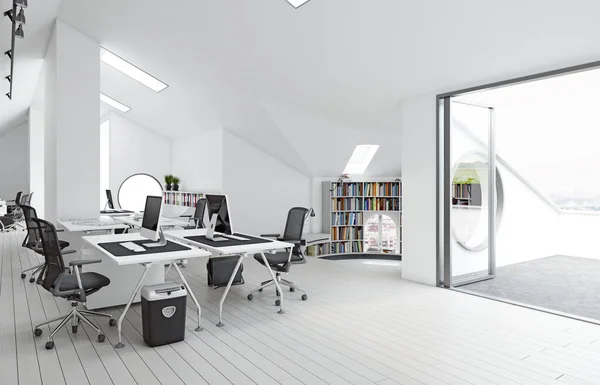 현대식 사무실인 테리어 렌더링 디자인 — 스톡 사진