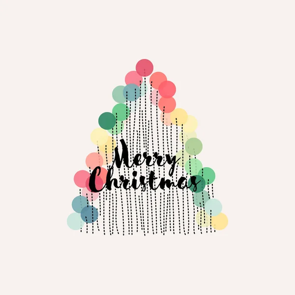 Abstract Christmas Tree Pastel Colored Decoration Merry Christmas Greetings Editable Stock Illustration