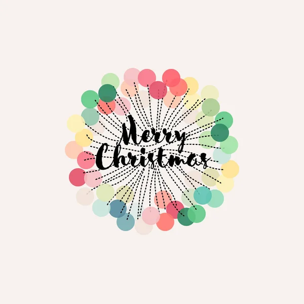 Christmas Decoration Pastel Colored Pom Pom Rosette Merry Christmas Greetings Vector Graphics