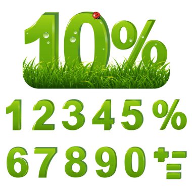 Degrade kafes, vektör çizim çim ile yeşil yüzdeleri ayarlamak