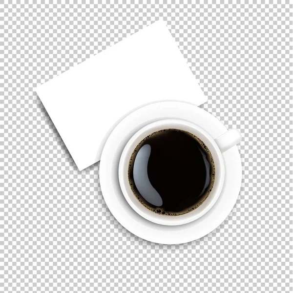 Tazza Con Caffè Piatto Sfondo Trasparente Con Maglia Gradiente Illustrazione — Vettoriale Stock