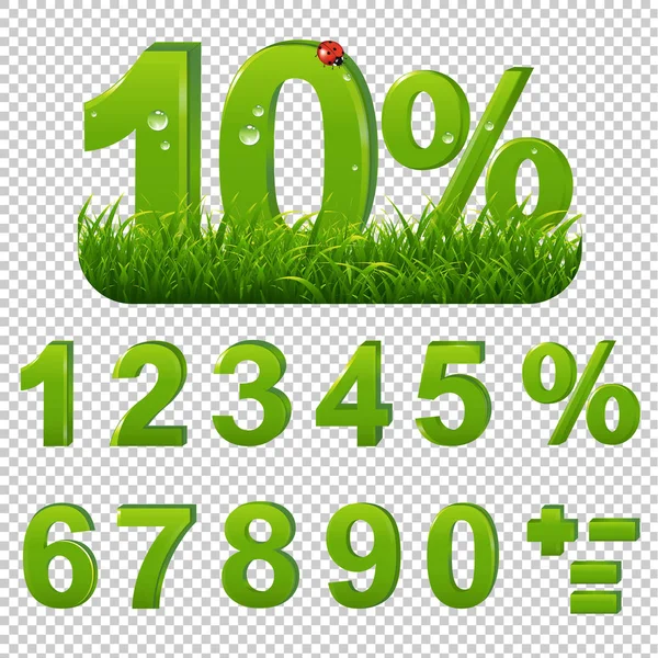 Çim şeffaf arka plan degrade kafes, vektör çizim ile yeşil yüzdeleri ayarlamak
