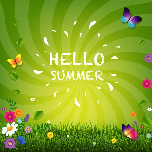 Merhaba yaz Poster degrade kafes ile vektör çizim